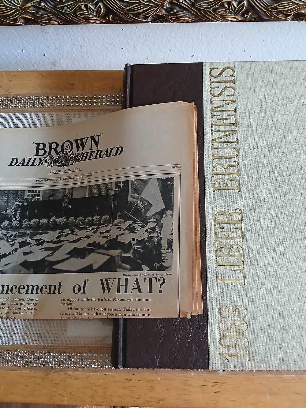 1968 Liber Brunensis Brown University Yearbook & 1968 Brown Daily Herald Newspap